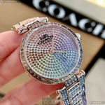 [星晴錶業]COACH手錶,34mm,CH00059彩虹圈錶面玫瑰金錶殼彩虹色精鋼錶帶款, , large