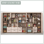 【唯熙傢俱】唯樂灰白雙色11.5尺書櫃, , large