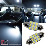 【PA LED】雙尖 28MM 31MM 暖白光 白光 2835 9晶 SMD LED 室內燈 牌照燈 行李箱燈 車廂燈, , large