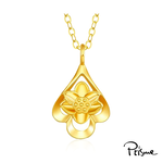 【Prisme Gold】黃金項鍊 水滴蓮花 鍊墜項鍊 (金重：約0.08錢&plusmn;0.03), , large