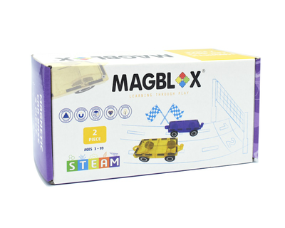 [好研所]MAGBLOX® 美學磁力片磁力車車 繽紛黃紫 (2pcs) (黃/紫)