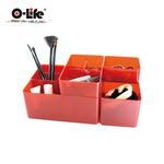 【O-Life】B-013 stacking storage box-red 5-piece set, , large