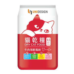 UNIDESIGN 貓乾糧(牛肉海鮮風味)1.5kg