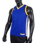 Nike NBA 青少年 球衣 籃球背心 背心 V領 勇士 藍黃 [WZ2B7BZ2B-WAR], , large
