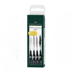 【Faber-Castell】輝柏 藝術家專用PITT藝術筆S.F.M.B.4入黑色 / 套 167100, , large