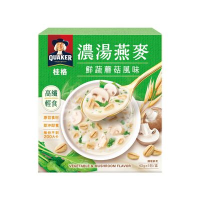 桂格濃湯燕麥-鮮蔬蘑菇風味-43gx5
