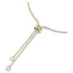 SWAROVSKI 施華洛世奇 Hyperbola Y字形優雅繩結雙色項鍊 送禮 禮物 推薦(5752854), , large