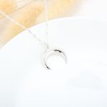 【Angel & Me】Crescent Moon (Large) s925 sterling silver necklace Birthday gift, , large