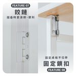 折疊收納書桌 摺疊桌 書桌 電腦桌 辦公桌 工作桌 化妝桌 DE315, 原木色+白色, large