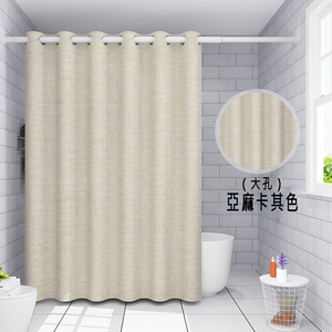 Thickened Roman-style shower curtain (180cm wide x 180cm high) made of imitation linen polyester fabric with large perforations, suitable for Nordic and waterproof applications.