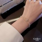 【Gulicc 】古莉可 手鍊 雙層鈦鋼珍珠鋯石花朵手鍊, , large