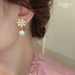 【Gulicc 】古莉可 耳環 眼石花朵吊墜, , large