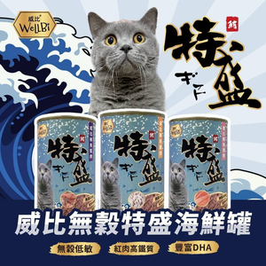 [承佳] WeLLBi 威比 無穀特盛海鮮罐 400g 無穀貓罐 鮪魚貓罐 大罐滿足 貓罐頭 紅肉 大貓罐 (24罐/箱購)