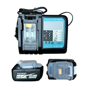 WIN五金 FKS BOST 通用牧田晶片款18V電動工具用 <6.0單顆電池>  非牧田原廠 液晶螢幕充電
