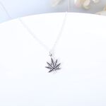 【Angel & Me】Chill 大麻葉 楓葉 s925純銀項鍊 生日聖誕節禮物, , large