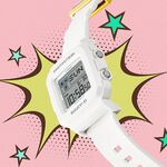 CASIO 卡西歐 BABY-G 隨附6個繽紛錶帶環 像素動畫手錶 BGD-10L-7, , large