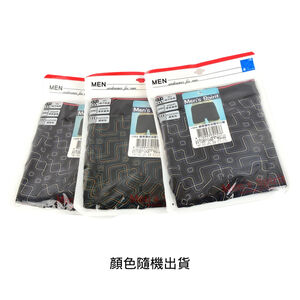 Mens spirit織帶彈性休閒平口褲-L(花色隨機出貨)