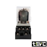 《tevc》含稅 發票 40A 繼電器 三開三閉含底座 工控耐流 大功率 功率繼電器 DC12V-40A  R017, , large