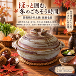 【HIYASU日安工坊】日本信樂燒9號砂鍋-焦刷毛目, , large