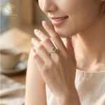 【CF鑽飾】戒指《春信》天然橄欖石 1克拉純銀女戒, , large