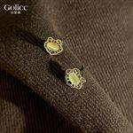 【Gulicc 】古莉可 耳環 小巧如意鎖貓眼石耳環, , large