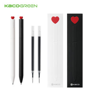 【KACO】初心0.5黑色旋轉中性筆組  黑筆 筆芯 立體愛心 旋轉式 告白 禮物 情人 高顏質 筆記 手帳*暗戀黑