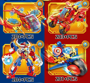  [Brick Republic]LUCKY 237 Iron Mecha &ndash; Set of 4 (Educational Building Blocks)
