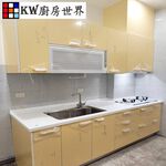 【KW廚房世界】系統廚具  客製化 246公分 廚櫃 工廠直營 一字型流理台  美耐門板 搭櫻花牌瓦斯爐 烘碗機, , large