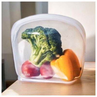 [JC ECO BELIEVER] 2000ml晴天藍站立矽膠袋 矽膠密封保鮮袋 大開口 矽膠食物袋 保鮮袋 可翻面 矽膠袋 保鮮袋