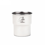 Lightweight stackable 304 stainless steel camping step cup, off-white, 1 piece (Outdoor step cup, camping stackable cup, lightweight drinking cup, camping portable cup), , large
