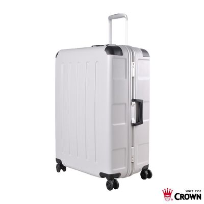 【CROWN 皇冠】C-FH509 27吋霧面鋁框拉桿箱-冰河灰色