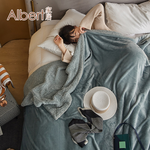 Albert家居《鴿子灰》法蘭絨羊羔絨加厚雙層暖暖被毯 1入 (保暖 毛毯 毯子), , large
