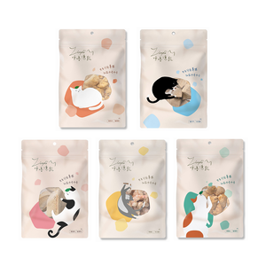 【Zimple】呼嚕凍乾 雞柳/骰子牛/鮭魚片/雞心/蝦仁 5包套餐組(貓零食/貓凍乾/原肉零食)