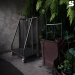 【 SHAONIANNA.TW 】消光霧黑鐵製餐盤回收推車 55x52.5x90cm &ndash; 活動輪附剎車多功能餐盤架 / 餐廳食堂收納運送架, , large