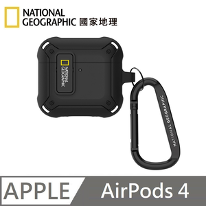 National Geographic 國家地理 Rugged Bumper 卡扣式 耳機保護殼 耳機殼 適用 AirPods 4 - 黑色
