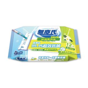 無塵氏抗菌拭拖兩用布12入-茶樹