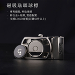 Green Golf 高爾夫 自動扣皮帶 腰帶 真皮十字紋 磁吸球標 鋅合金帶扣, , large