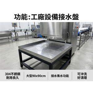 【 SHAONIANNA.TW 】304不鏽鋼水盤 接水盤 集水盤 托盤｜特大90*90 高8cm｜台灣製大型不鏽鋼水盤工作台可沖洗設計的肉攤魚攤作業檯
