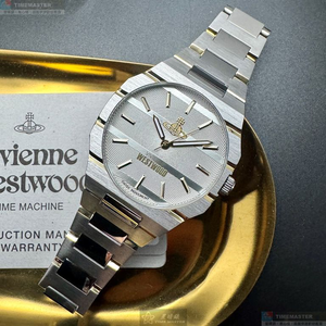 [星晴錶業]Vivienne Westwood手錶,36mm, 40mm,VW30313幾何立體圖形, 銀白色錶面白金色錶殼金銀相間精鋼錶帶款