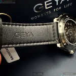 [星晴錶業]GEYA手錶,44mm,G78155GWK雙面機械鏤空錶面銀錶殼深黑色真皮皮革錶帶款, , large