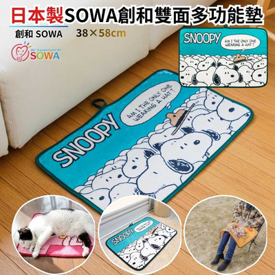〔本野有限公司〕日本製SOWA雙面多功能地墊｜藍色帽子款 (兩入組)