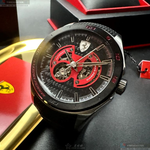 [星晴錶業]FERRARI手錶,46mm,FE00108黑色錶面黑錶殼深黑色矽膠錶帶款, , large