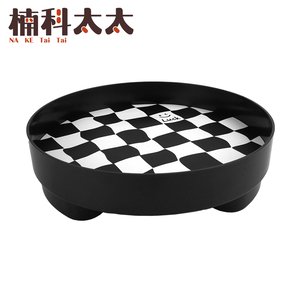 多功能收納托盤/黑白棋盤圓托直徑29公分 618-TR29B