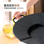 【上手家居】麥飯石不沾分區烤盤-37cm(韓式烤盤/烤肉盤/韓國烤盤/卡式爐烤盤/燒烤盤), , large