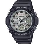 CASIO 卡西歐 10年電力 冒險精神 計時雙顯錶 手錶-黑x白 AEQ-120W-7AV, , large