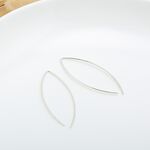【Angel & Me】Simple Leaf wire s925 sterling silver earrings Birthday gift, , large