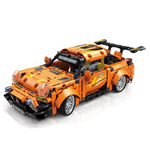  [Brick Republic]ZHEGAO QL1234 QUICK619 Pull-back Orange Sports Car (Educational Building Blocks), , large
