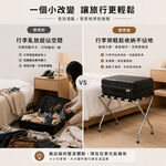 【Roomix】台灣製 25mm粗管 折疊行李架 可超取 電鍍亮鉻 行李箱收納架 衣服包包收納 飯店置物架 落地架 露營, , large