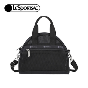 Lesportsac Sheer Round Small Satchel 微透網布小型手提包 半月包 側背包 送禮 禮物 女包(黑色)L261-1818N-LD55
