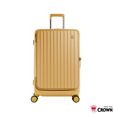 【CROWN 皇冠】C-F5278H 26吋前開框架拉桿箱-黃色